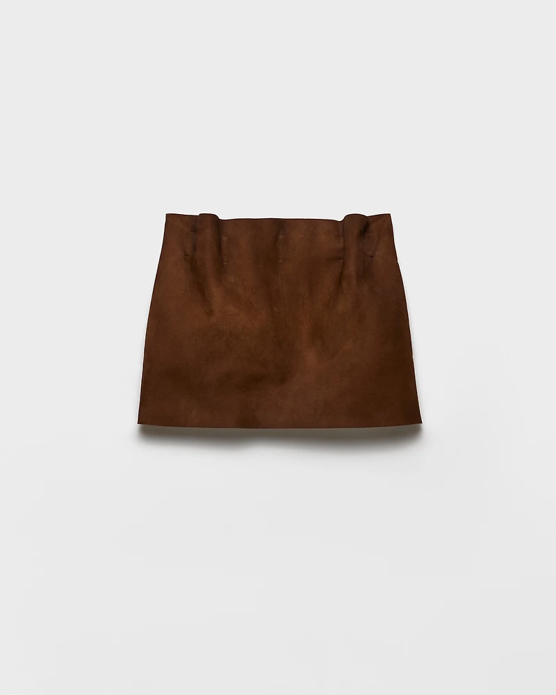 Suede miniskirt
