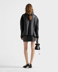 Nappa leather mini skirt