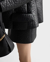 Nappa leather mini skirt