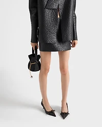 Nappa leather mini skirt