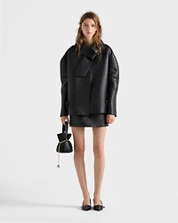 Nappa leather mini skirt
