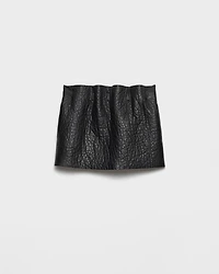 Nappa leather mini skirt