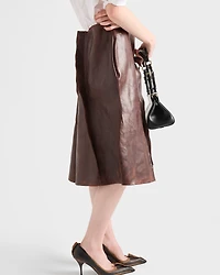 Leather midi-skirt