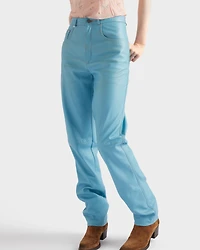 Five-pocket nappa leather pants