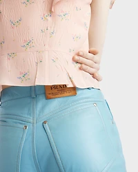Five-pocket nappa leather pants