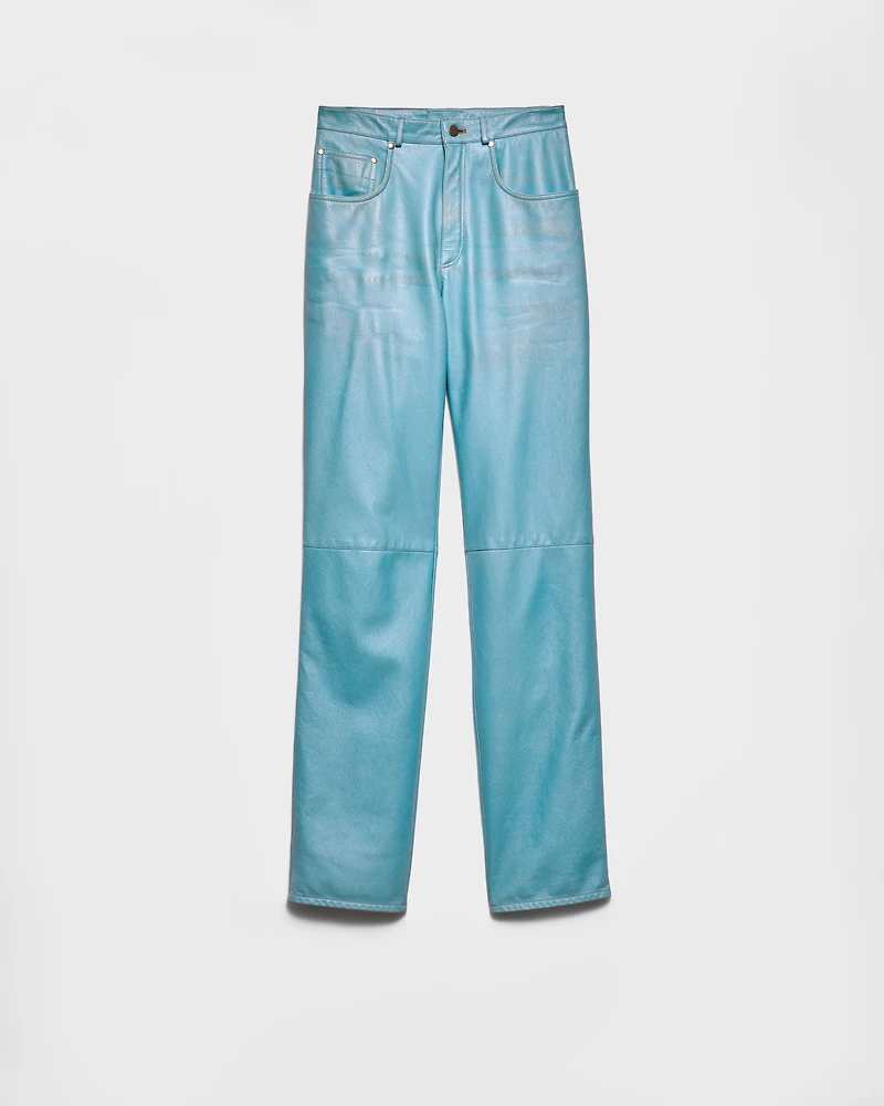 Five-pocket nappa leather pants
