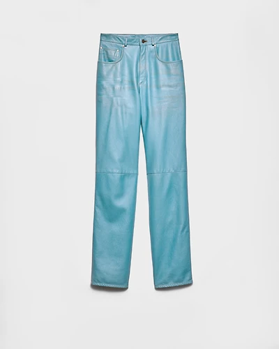 Five-pocket nappa leather pants