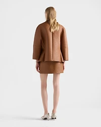 Nappa leather jacket with scarf