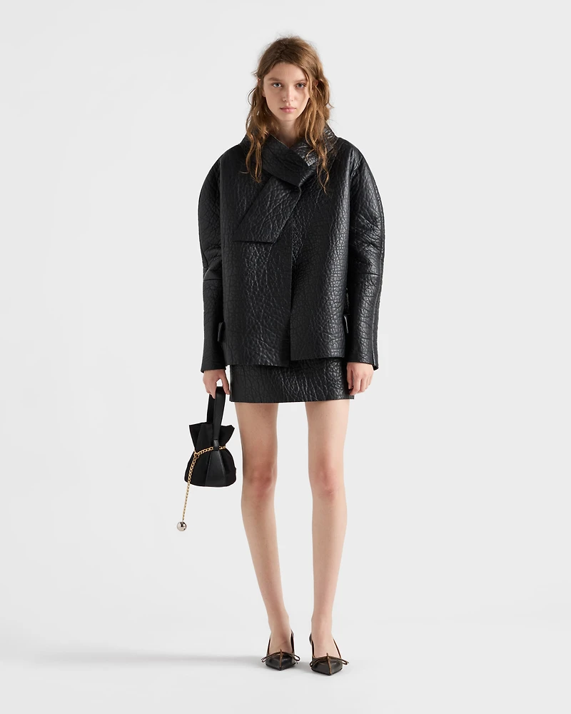 Bonded nappa leather jacket