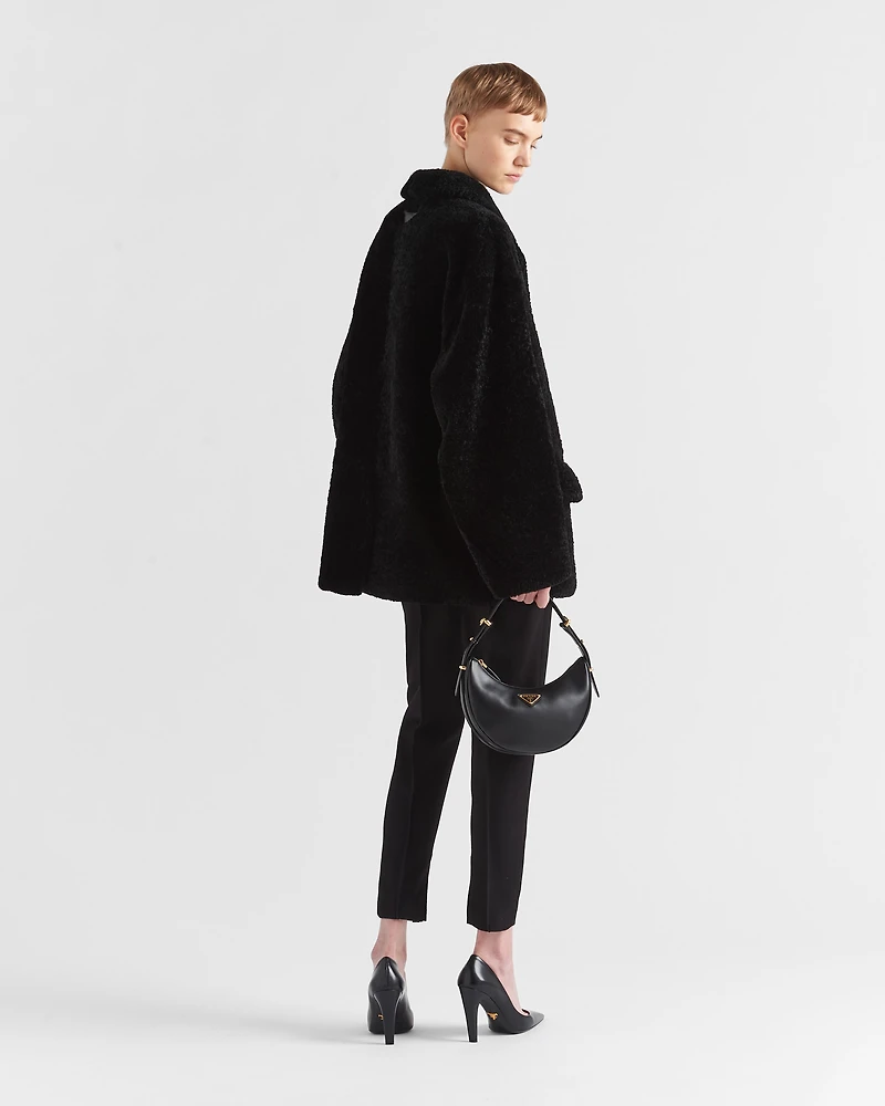 Shearling caban jacket