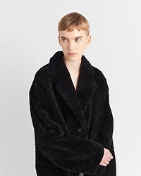 Shearling caban jacket