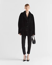Shearling caban jacket