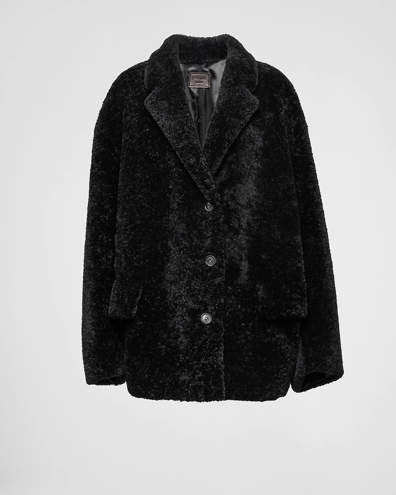 Shearling caban jacket