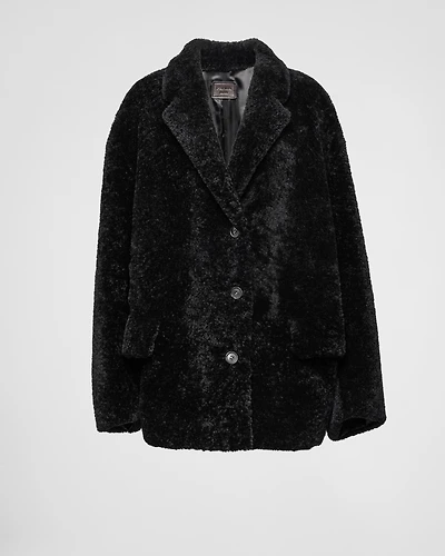 Shearling caban jacket