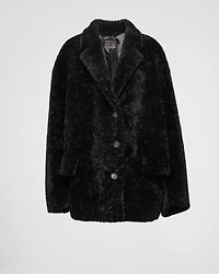 Shearling caban jacket