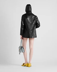 Leather caban jacket
