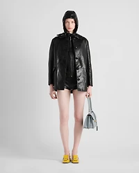 Leather caban jacket