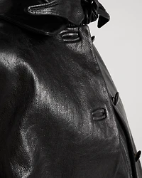 Leather caban jacket