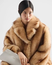 Shearling caban jacket