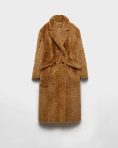 Shearling double-breasted coat