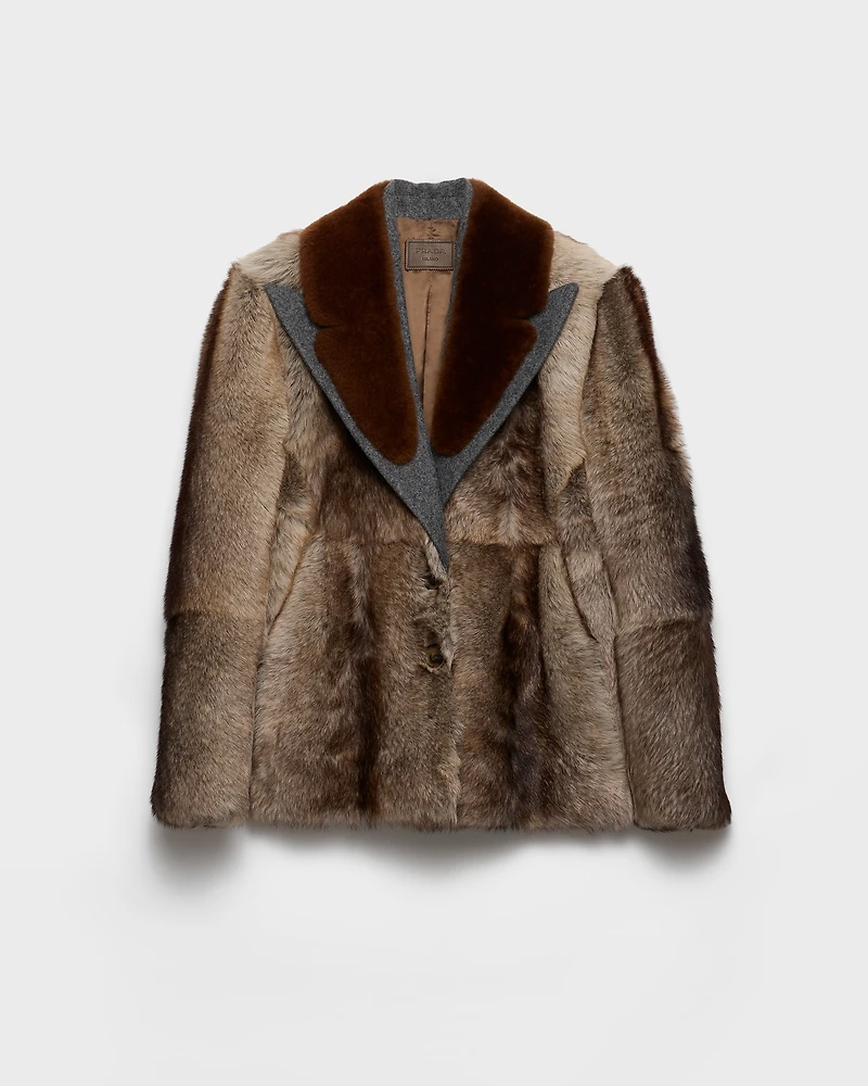 Shearling and cloth coat