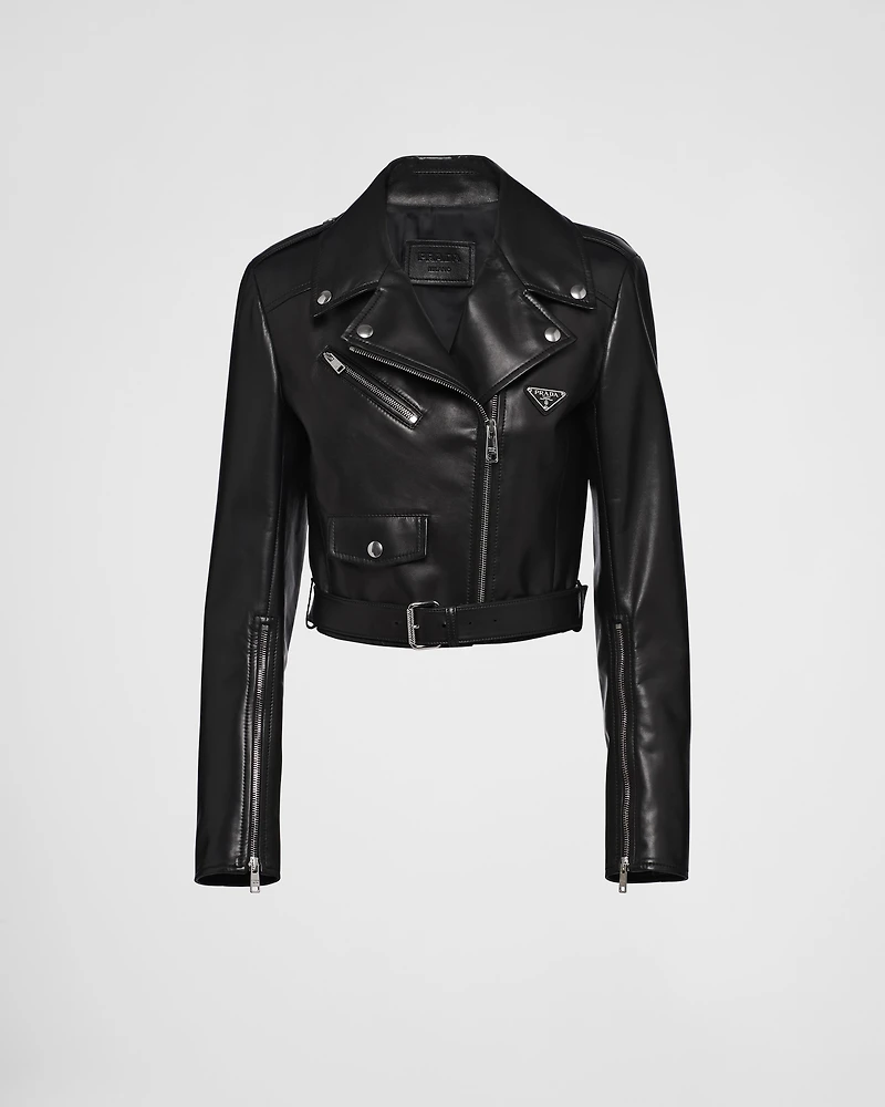 Nappa leather biker jacket