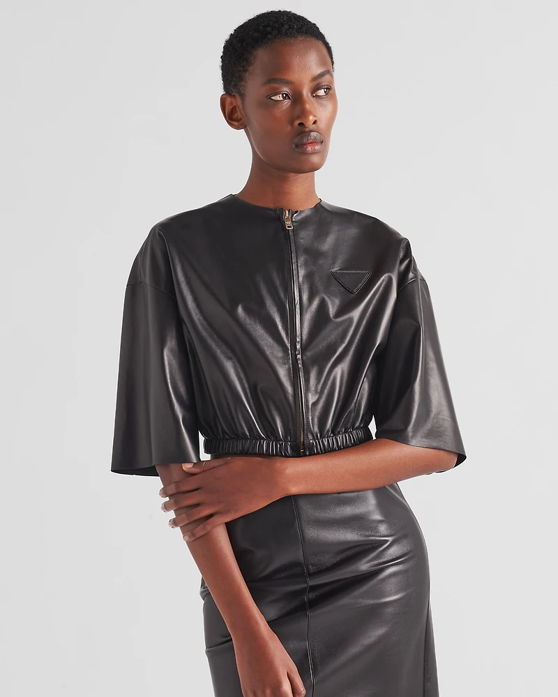 Nappa leather bomber jacket