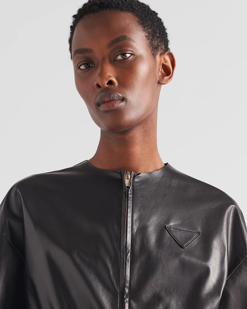 Nappa leather bomber jacket