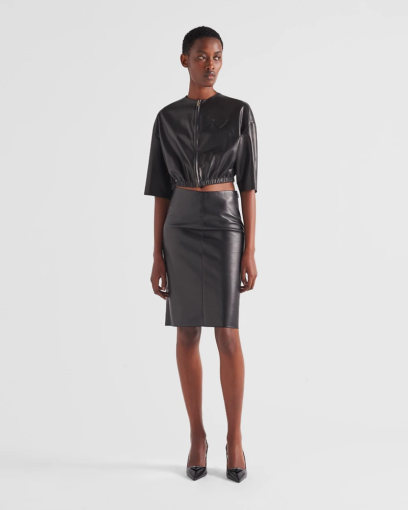 Nappa leather bomber jacket