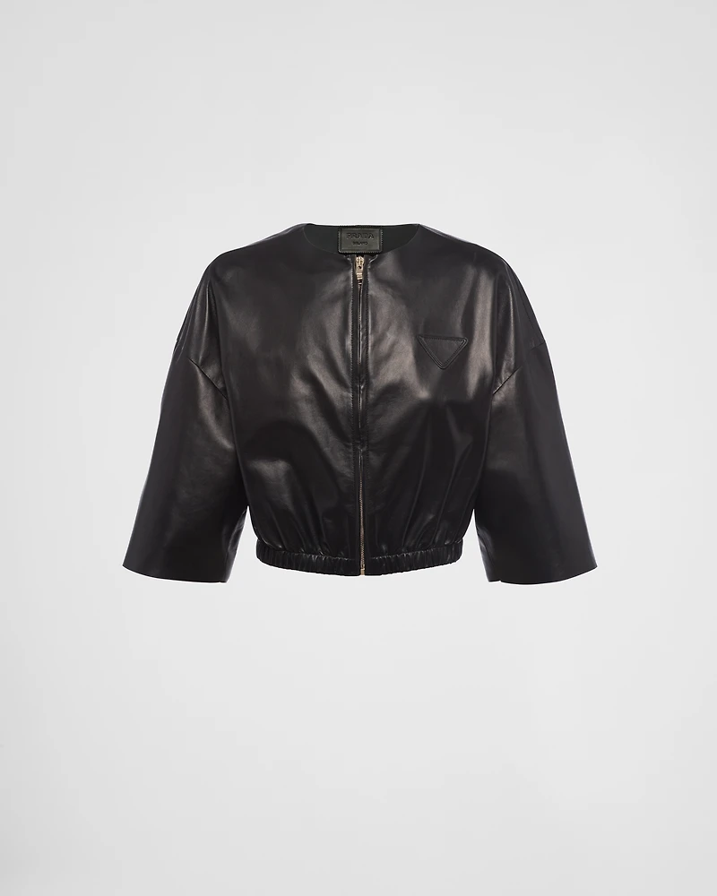 Nappa leather bomber jacket