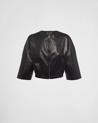 Nappa leather bomber jacket
