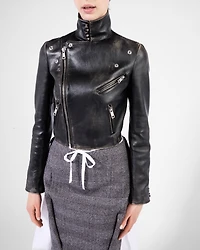 Leather biker jacket