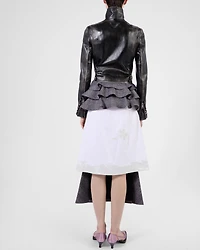 Leather biker jacket