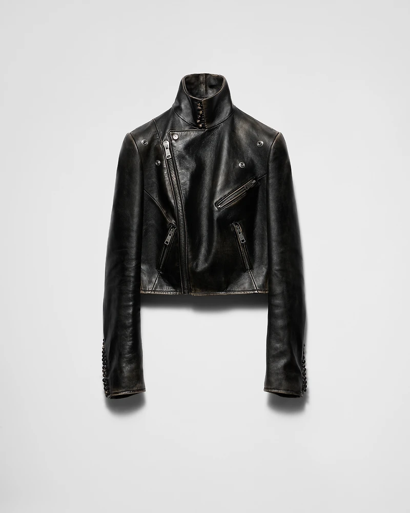 Leather biker jacket