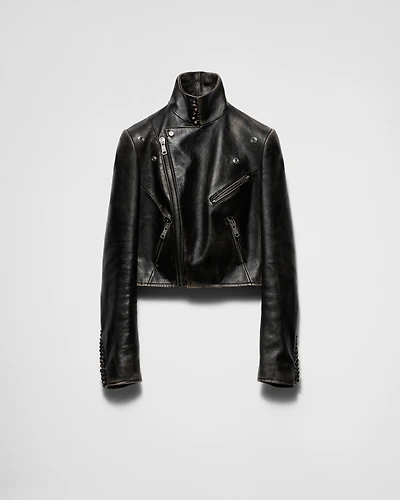 Leather biker jacket