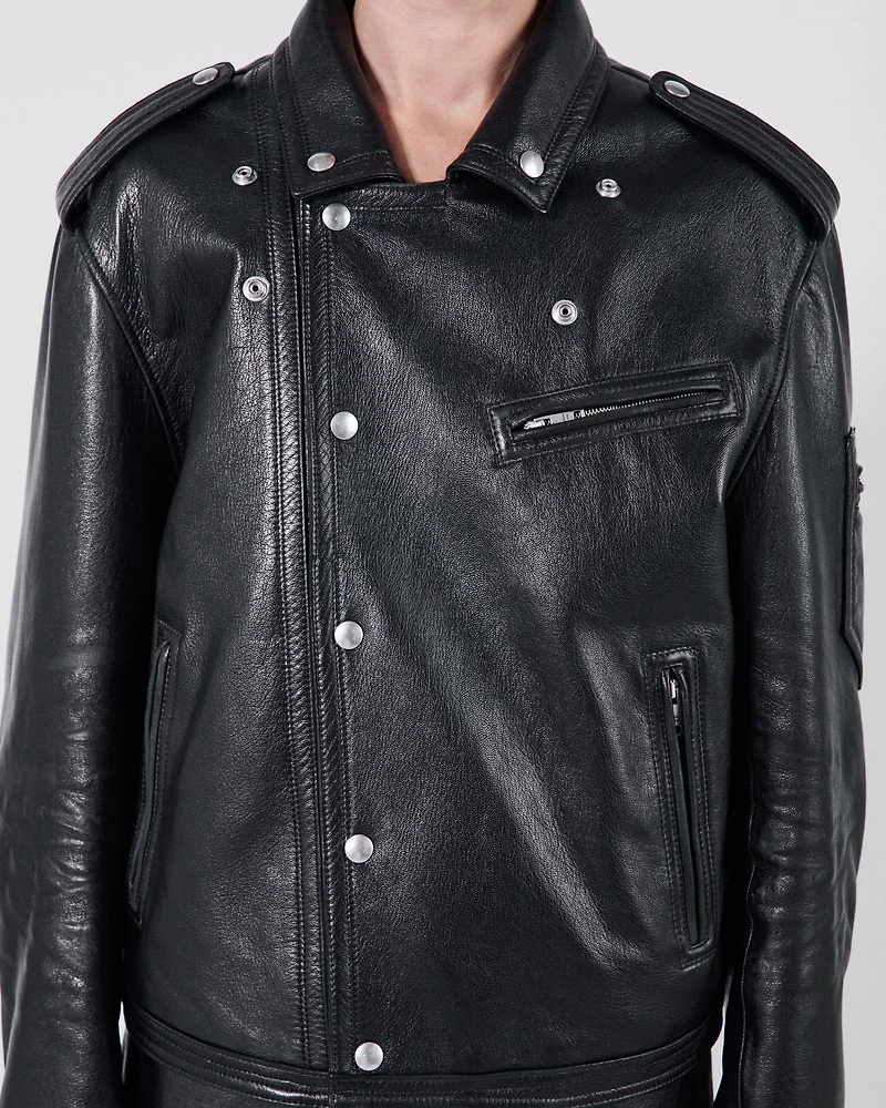 Leather biker jacket