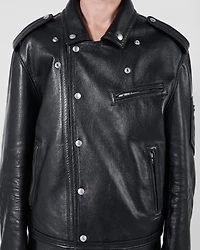 Leather biker jacket