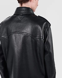 Leather biker jacket