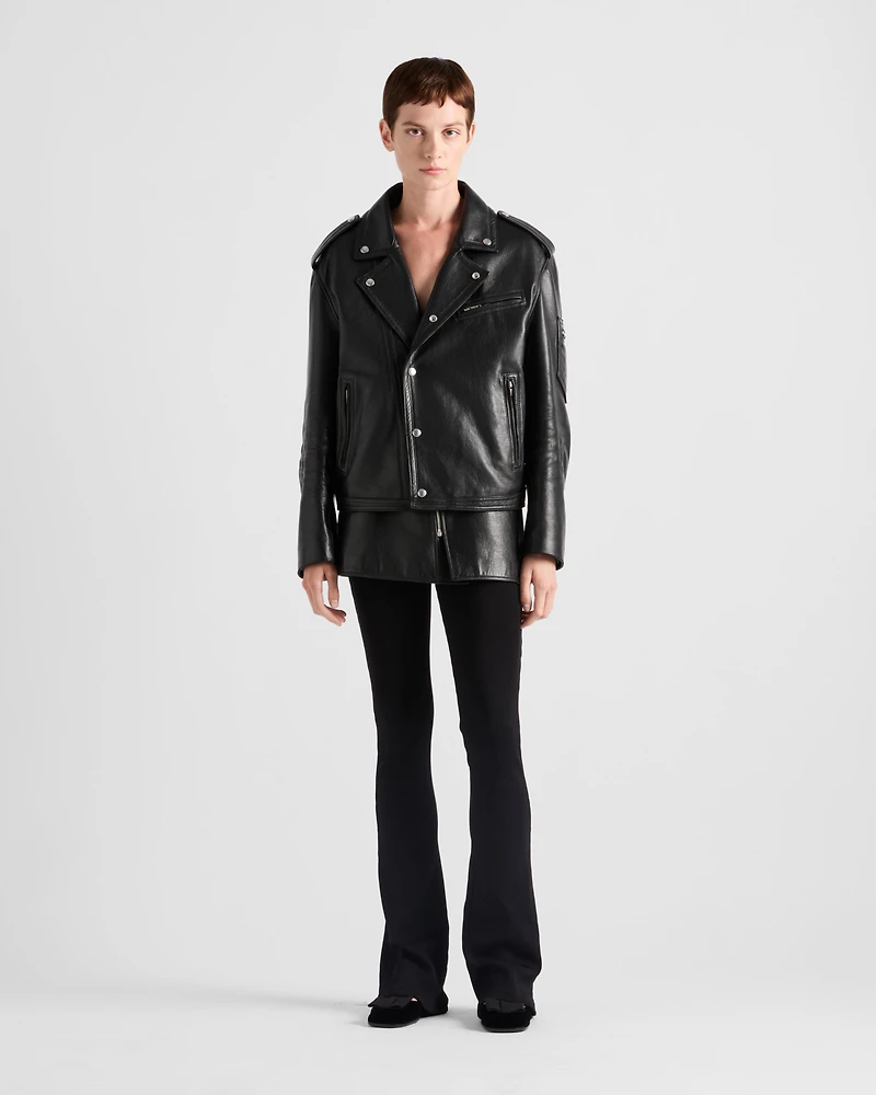 Leather biker jacket