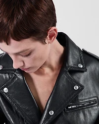 Leather biker jacket