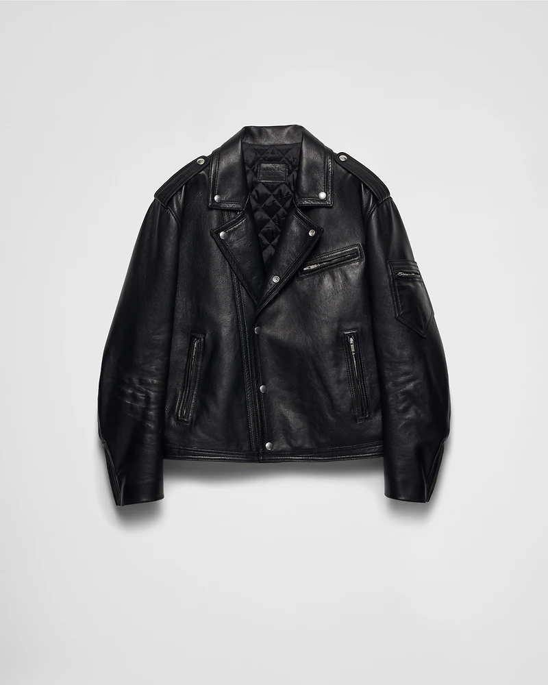 Leather biker jacket