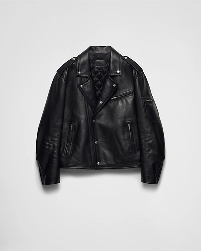 Leather biker jacket