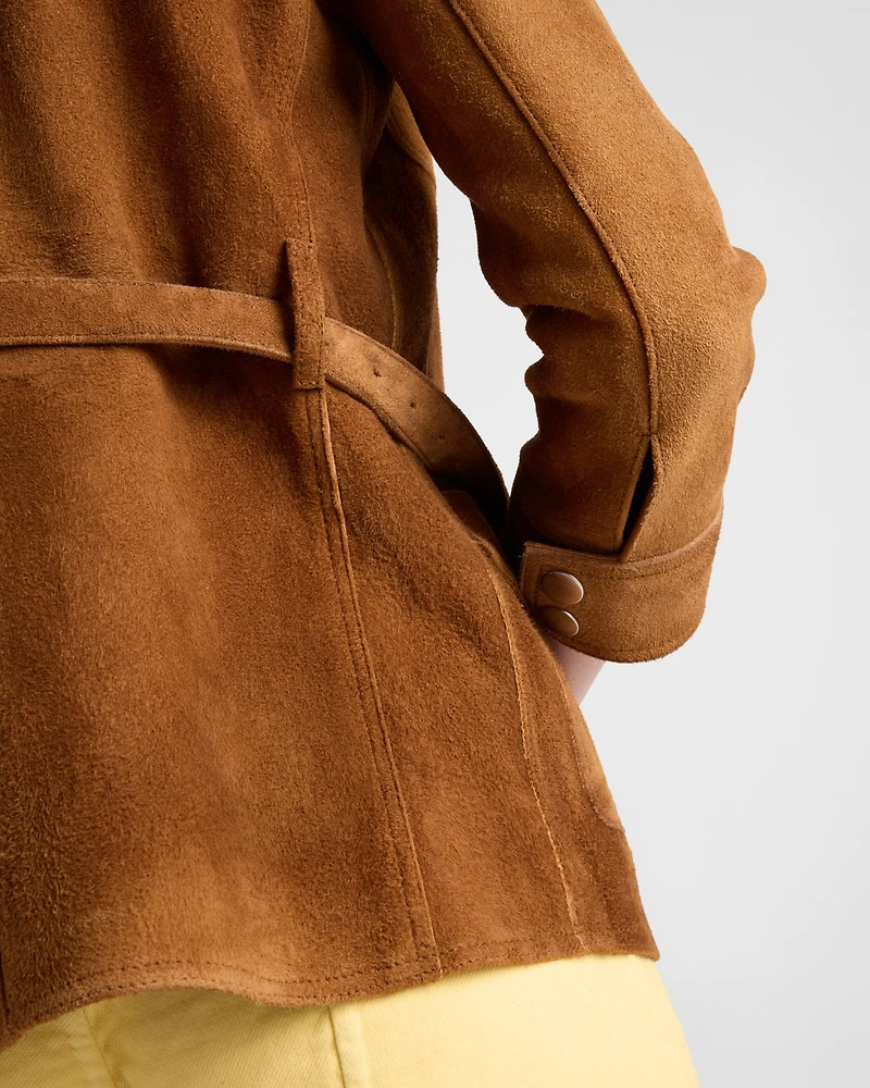 Suede safari jacket