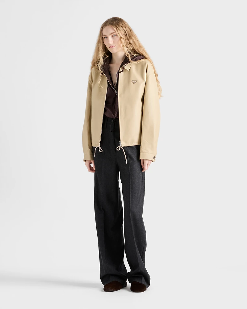 Nappa leather blouson jacket