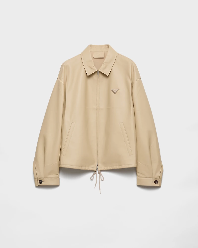 Nappa leather blouson jacket