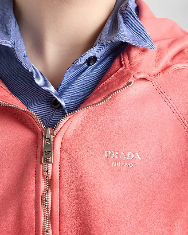 Nappa leather hoodie