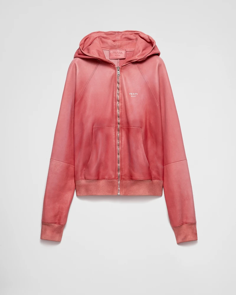Nappa leather hoodie