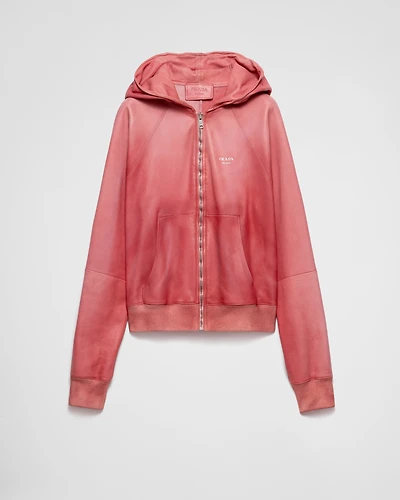 Nappa leather hoodie