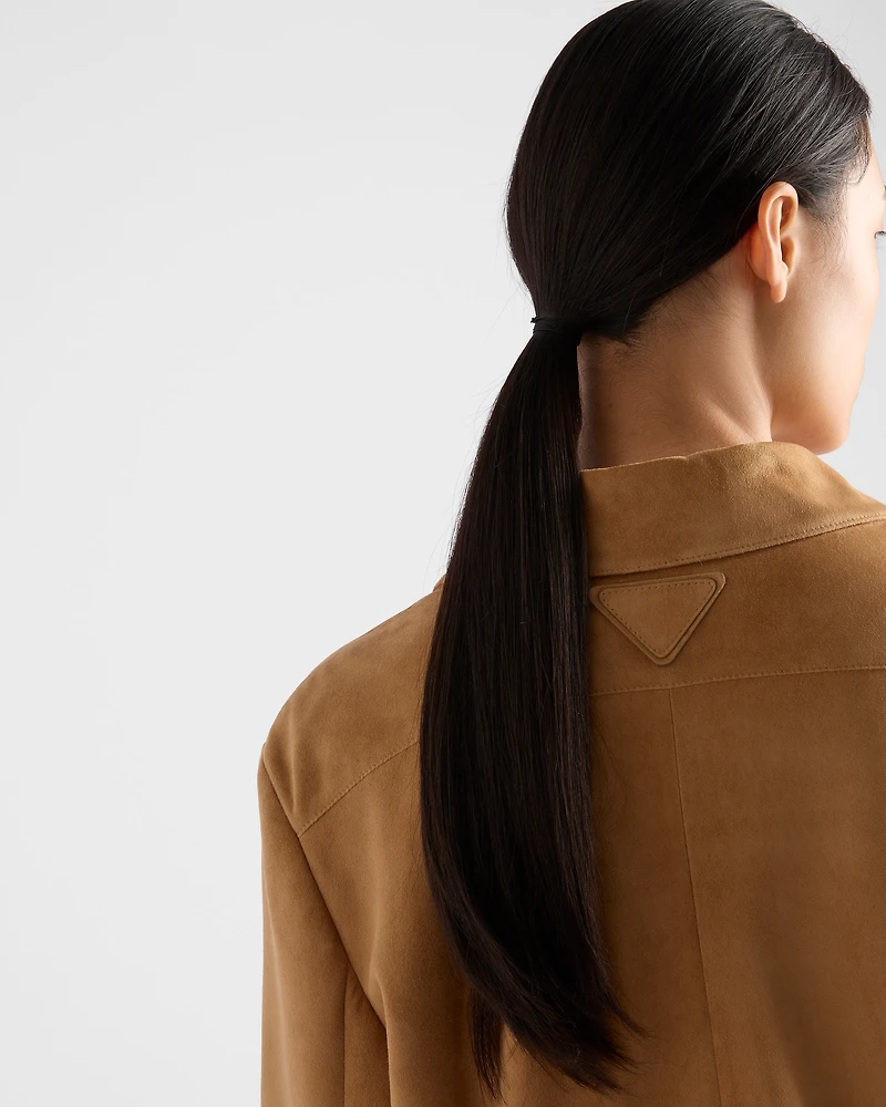 Suede blouson jacket