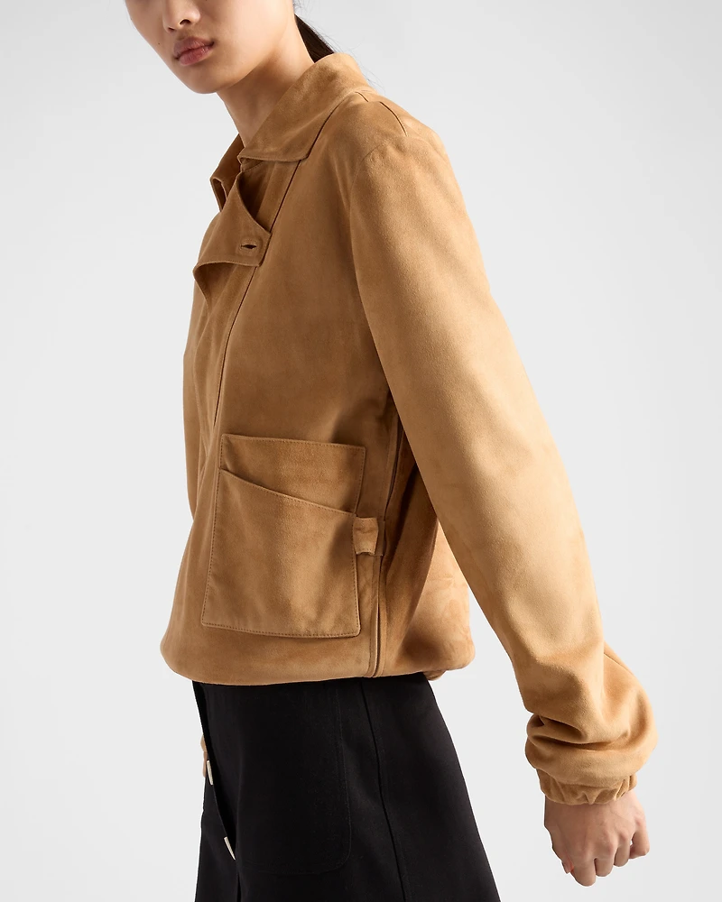 Suede blouson jacket